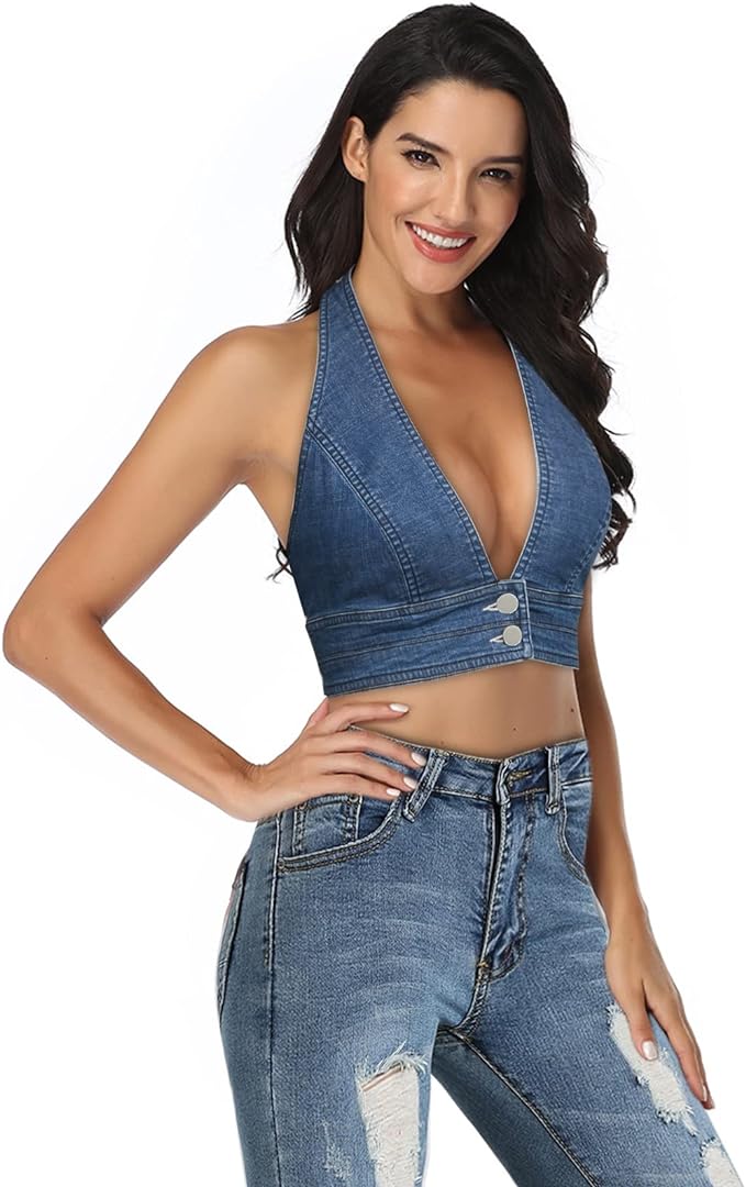 denim halter top