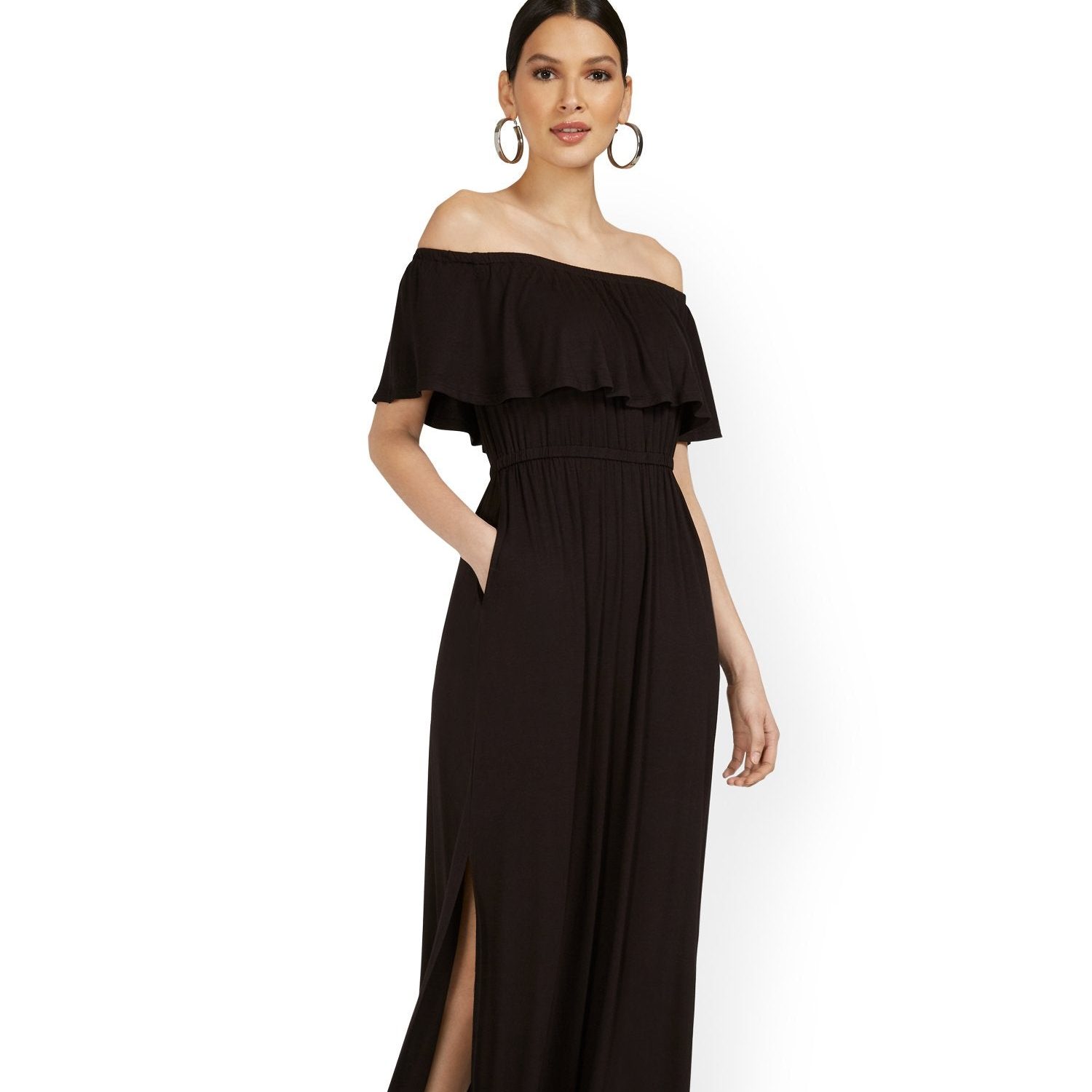 off shoulder maxi dress