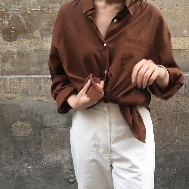 brown shirt outfit