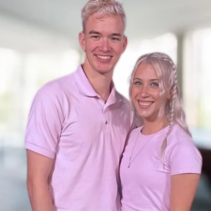  pink shirt couple