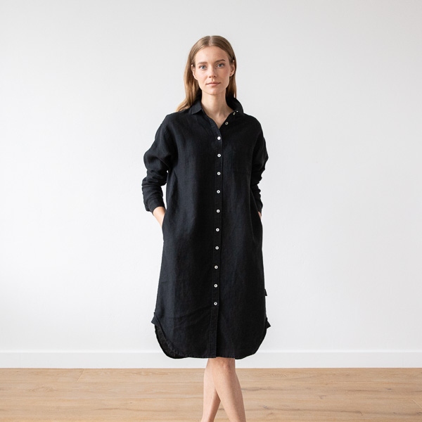 black shirt dress