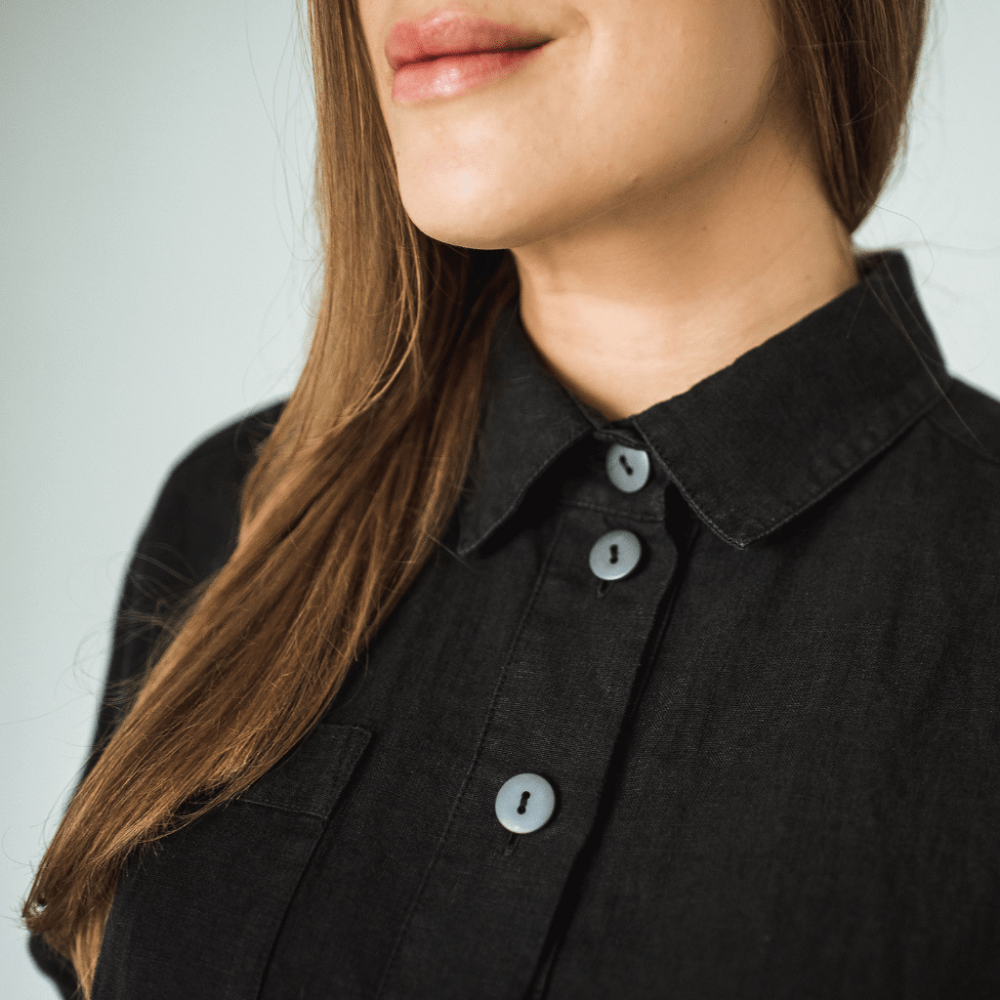 black shirt dress