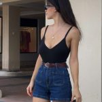 high waist denim shorts