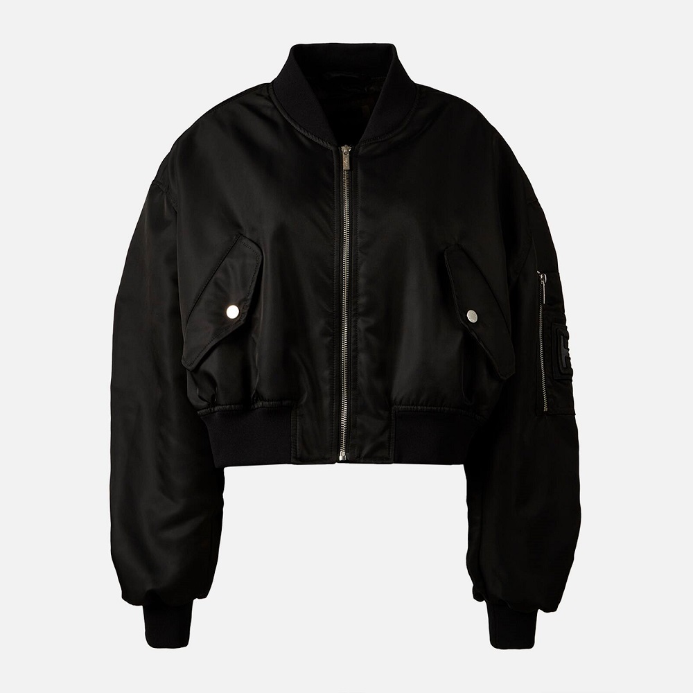black bomber jacket