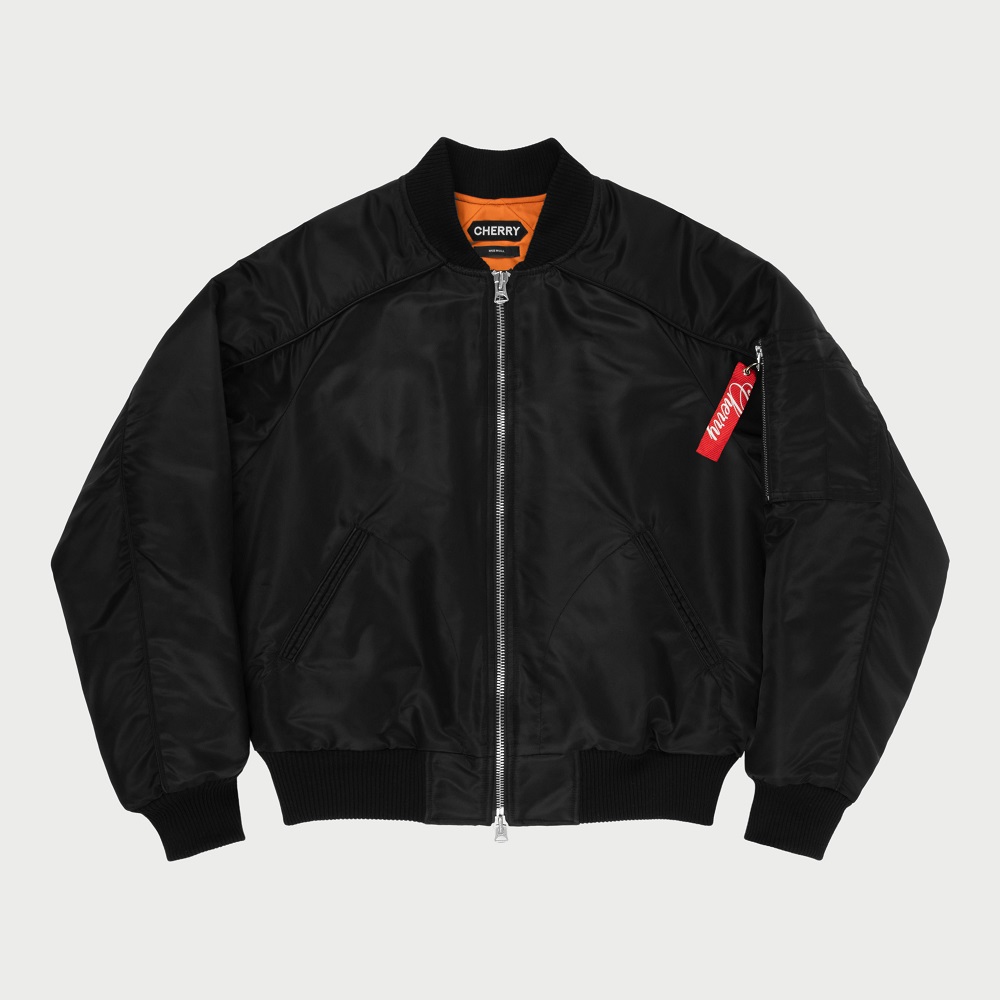 black bomber jacket