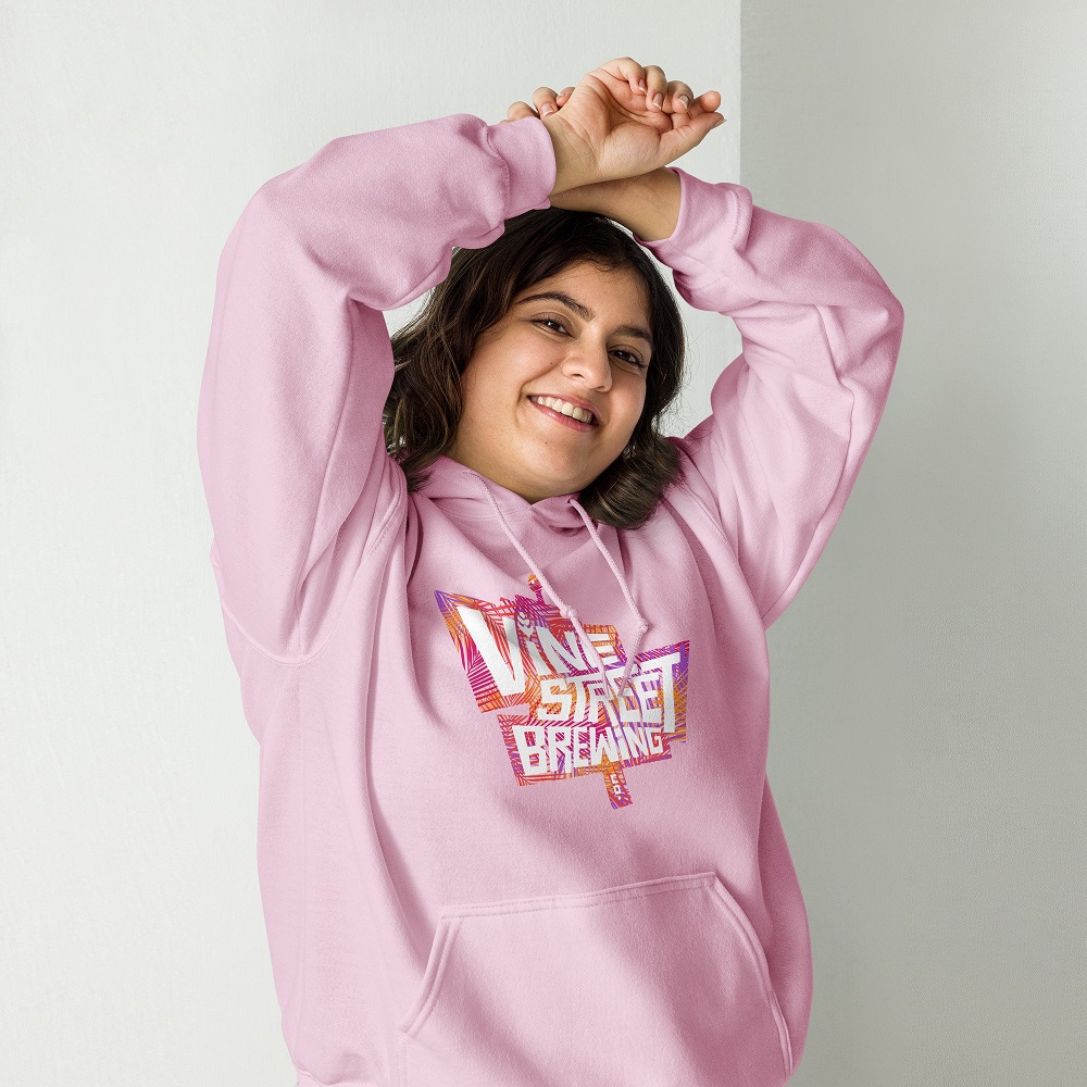 pink hoodie