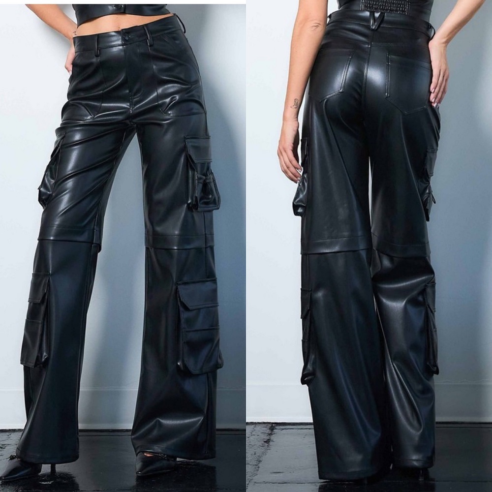 faux leather pants