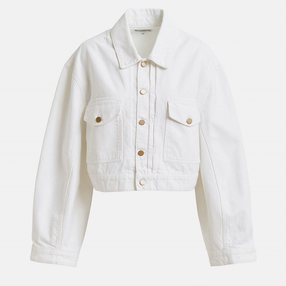 white jean jacket