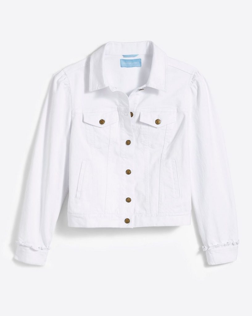 white jean jacket