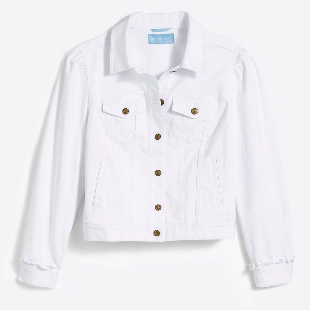 white jean jacket