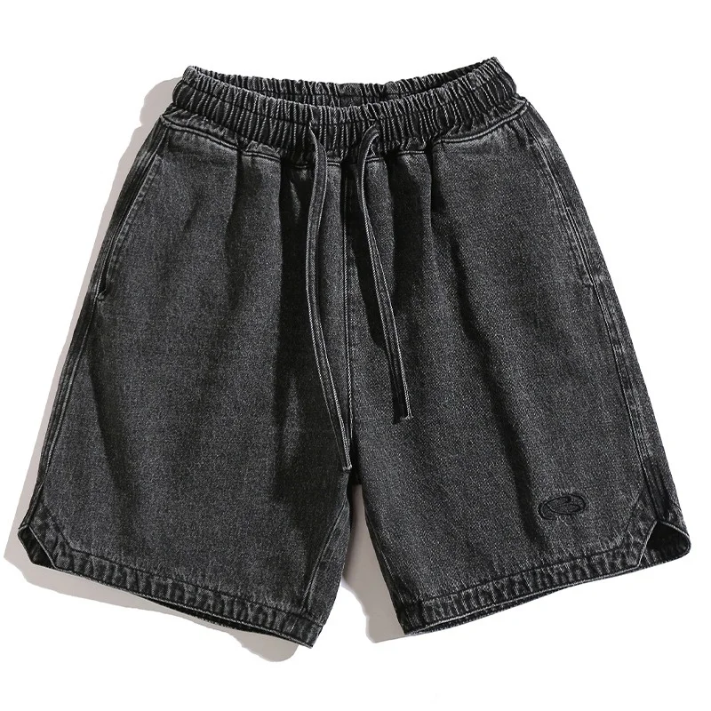 black jean shorts men