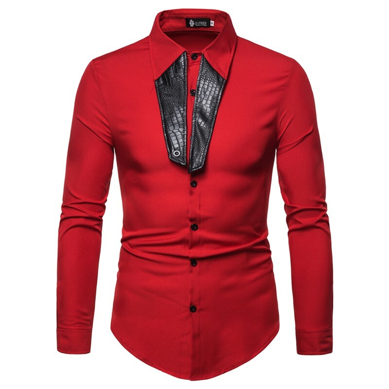 red collared shirt