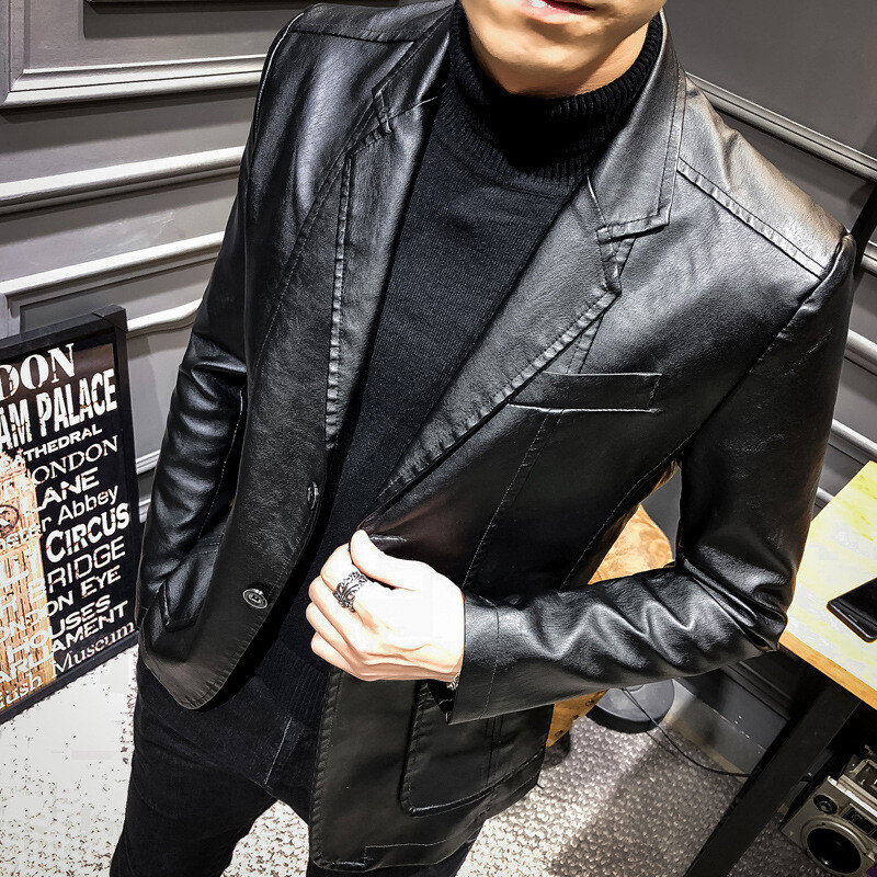 leather blazer 