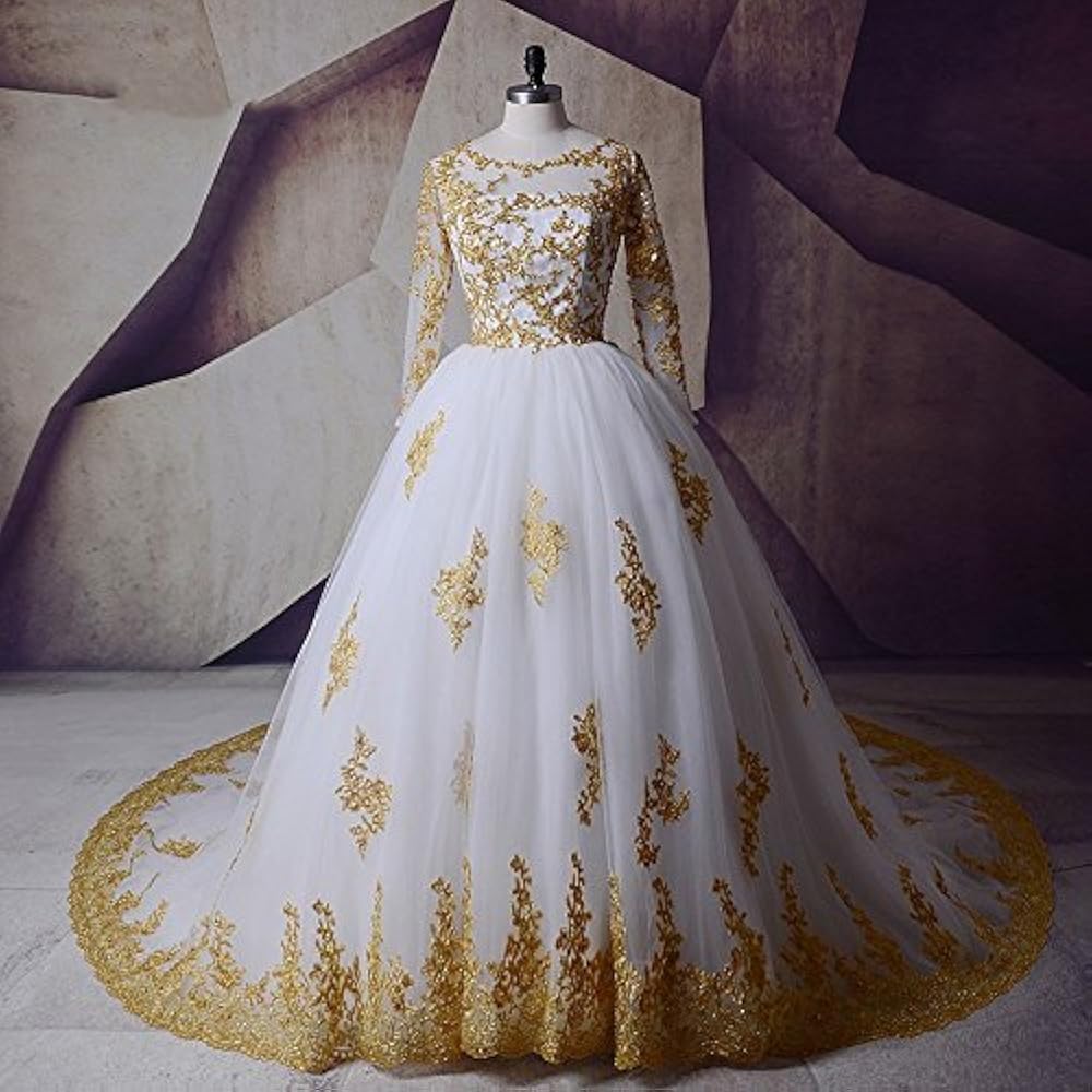 Enchanting White and Gold Dresses