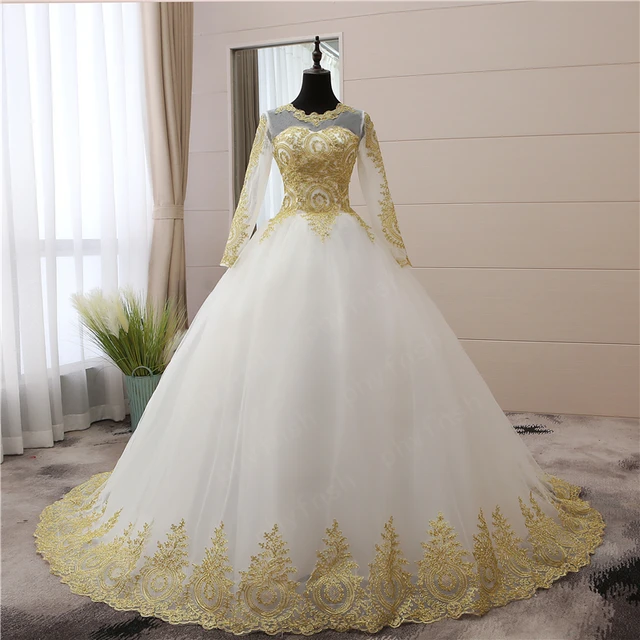 Enchanting White and Gold Dresses