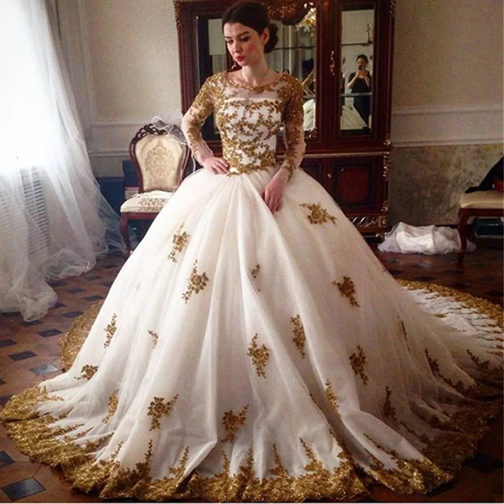 Enchanting White and Gold Dresses