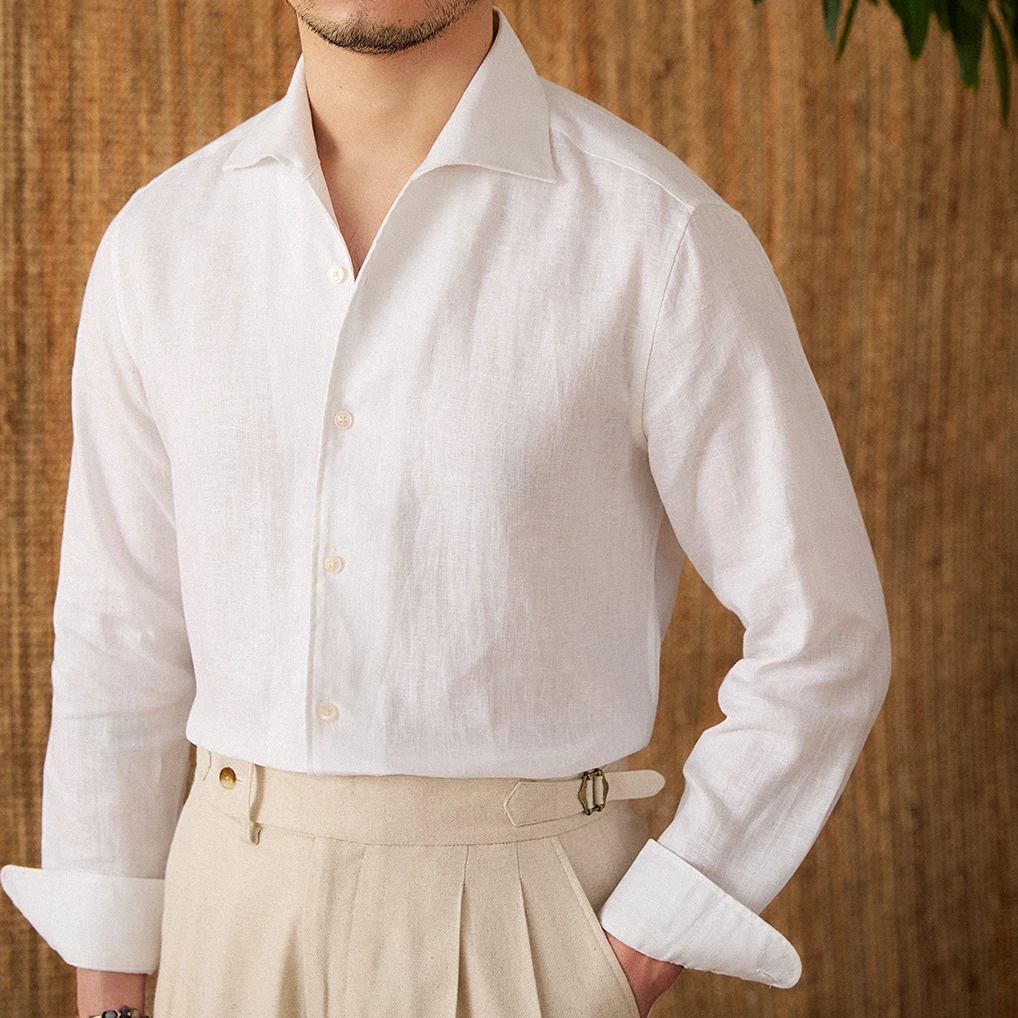 white linen shirt