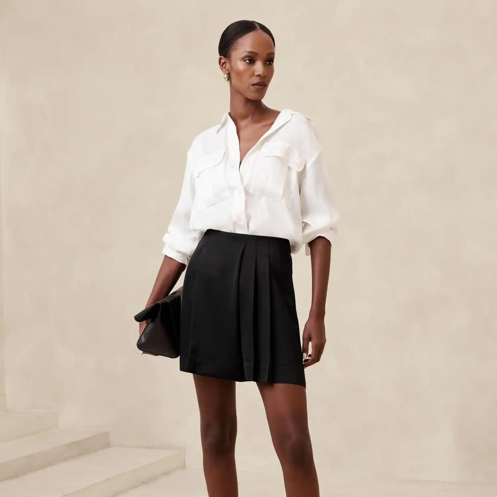 how to style pleated skirt